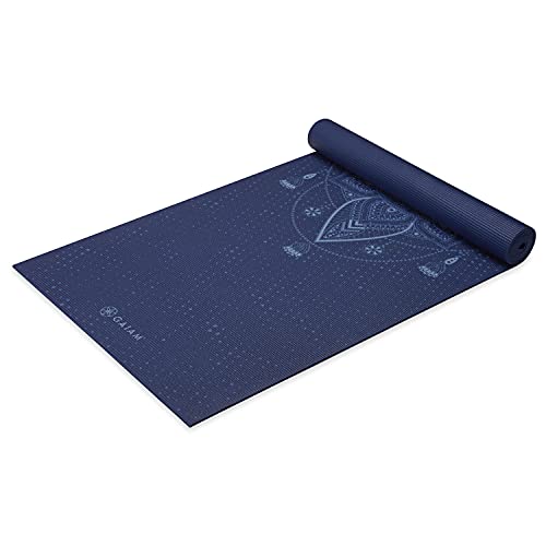 Gaiam Yogamatte, Premium-Druck, extra dick, rutschfeste Trainings- und Fitnessmatte für alle Arten von Yoga, Pilates und Bodentraining, Himmelblau, 6 mm, 68 x 61 x 6 mm von Gaiam