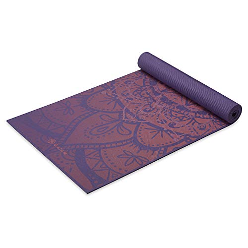 Gaiam Yogamatte, Premium-Druck, extra dick, rutschfest, für alle Arten von Yoga, Pilates und Bodentraining, Athener Rose, 6 mm von Gaiam