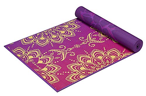 Gaiam Yogamatte, Premium-Druck, wendbar, extra dick, rutschfest, für alle Arten von Pilates und Bodentraining, königlicher Blumenstrauß, 172 cm L x 61 cm B x 6 mm dick von Gaiam