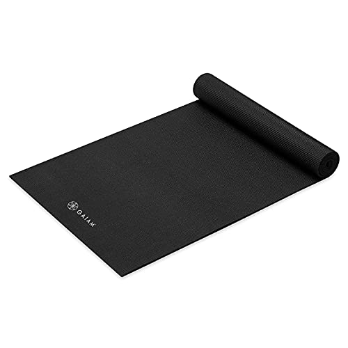 Gaiam Yogamatte, einfarbig, rutschfeste Trainings- und Fitnessmatte für alle Arten von Yoga, Pilates und Bodentraining, schwarz, 5 mm, 172 cm L x 61 cm B x 5 mm Gaiam Yogamatte, einfarbig, rutschfeste Trainings- und Fitnessmatte für alle Arten von Yoga, Pilates und Bodentraining, schwarz, 5 mm, 172 cm L x 61 cm B x 5 mm von Gaiam