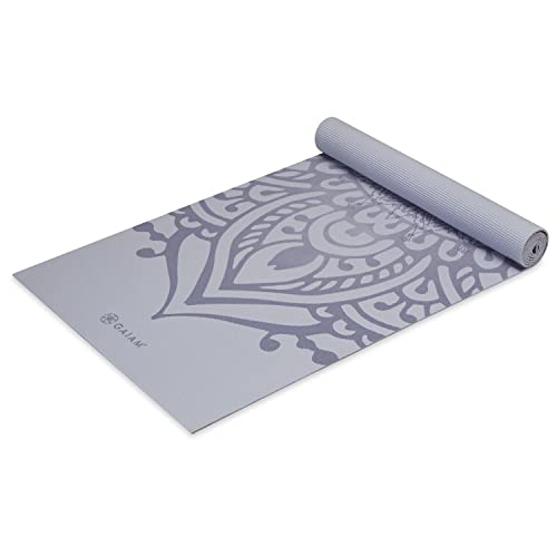 Gaiam Yogamatte, 5 mm dick, rutschfeste Trainingsmatte für alle Arten von Yoga, Pilates und Bodentraining, strukturierter Griff, gepolsterte Unterstützung, verschiedene Designs (61 x 172,7 cm lang), von Gaiam