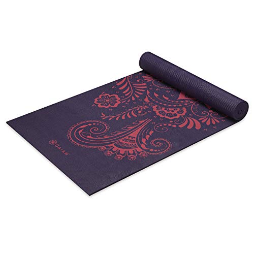 Gaiam Yogamatte Premium Print Extra Dicke Anti-Rutsch-Trainingsmatte für alle Arten von Yoga, Pilates & Boden-Workouts, Aubergine Swirl, 6 mm Gaiam Yogamatte Premium Print Extra Dicke Anti-Rutsch-Trainingsmatte für alle Arten von Yoga, Pilates & Boden-Workouts, Aubergine Swirl, 6 mm von Gaiam