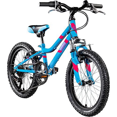 Galano GA20 Kinder Fahrrad ab 115-130cm oder 5 Jahre 7 Gang Mountainbike 18 Zoll für Mädchen oder Jungen Kinderfahrrad Hardtail MTB vorne gefedert, leicht (22 cm, blau) von Galano