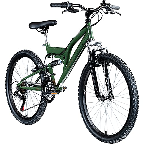 Galano Jugend Fahrrad 24 Zoll | 18 Gang Mountainbike für Mädchen und Jungen 130-145 cm ab 8 | Fully MTB Jugendfahrrad mit V-Brakes | Kinderfahrrad Jugendrad FS180 von Galano