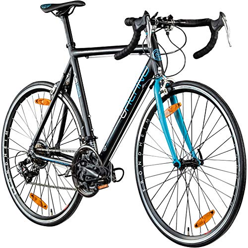 Galano Rennrad 700c Giro D'Italia Fahrrad 28" Fitnessbike Road Bike 14 Gänge (schwarz/blau, 59 cm) von Galano