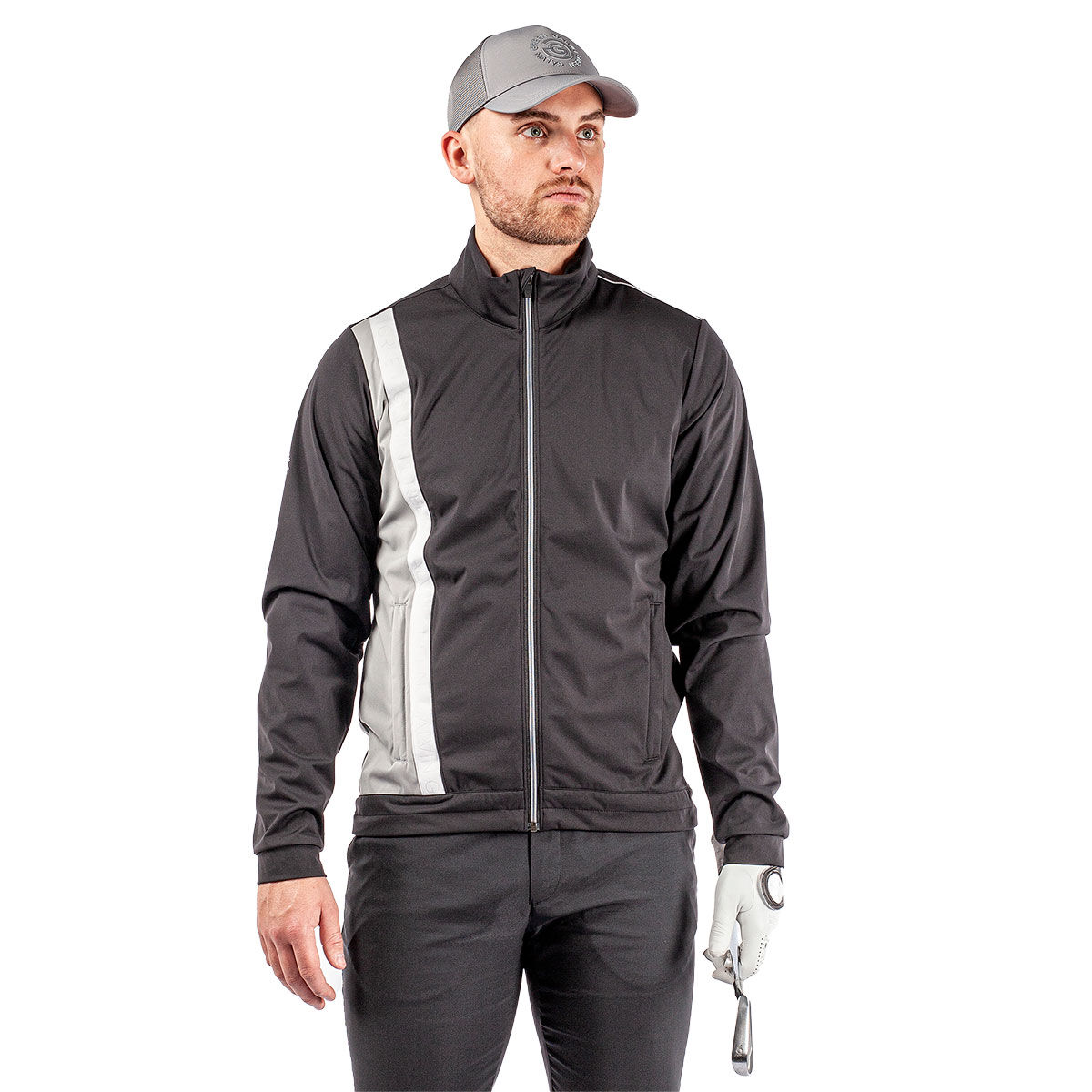 Galvin Green Men's Lucien Full Zip Golf Jacket, Mens, Black/sharks/co grey, Medium | American Golf von Galvin Green