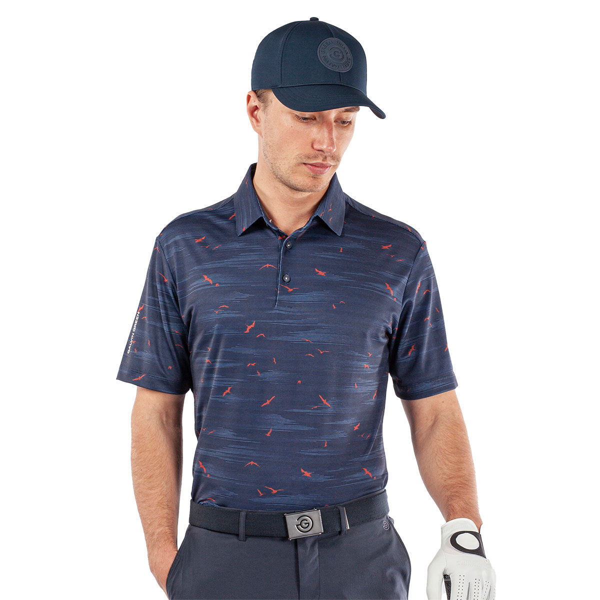 Galvin Green Men's Marin Golf Polo Shirt, Mens, Navy/orange, Small | American Golf von Galvin Green