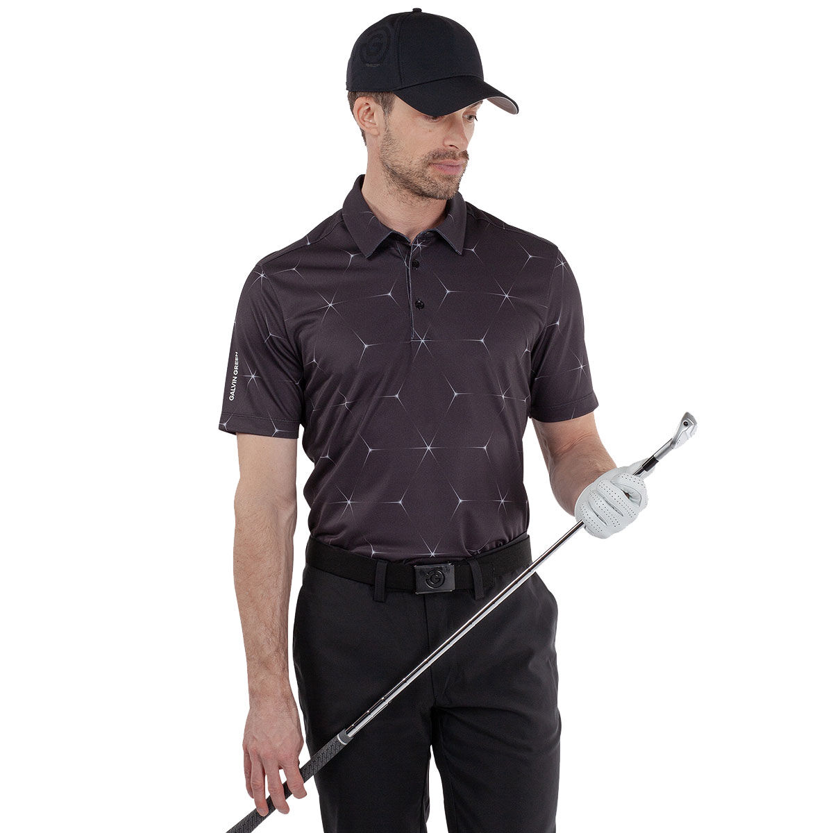 Galvin Green Men's Milo Print Golf Polo Shirt, Mens, Black, Xxl | American Golf von Galvin Green