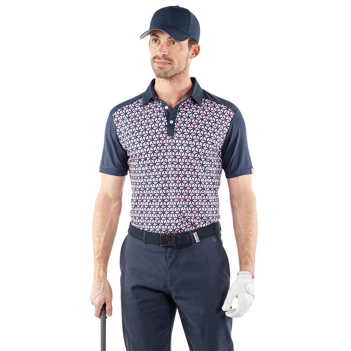 Galvin Green Men's Mio Golf Polo Shirt, Mens, Camelia rose/navy, Medium | American Golf von Galvin Green