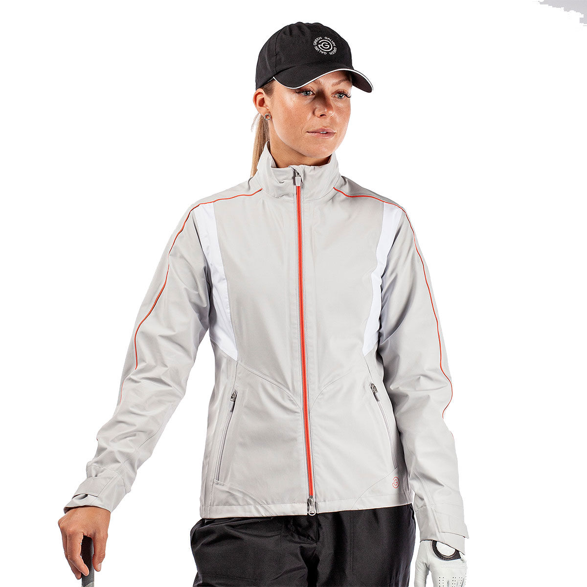 Galvin Green Womens Ally full Zip Waterproof Golf Jacket, Female, Cool grey/white/coral, Xl | American Golf von Galvin Green