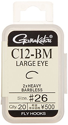 Gamakatsu C12-BM Large Eye Fliegenhaken Nr. 26, 20 Stück, NS Black 67215 von Gamakatsu