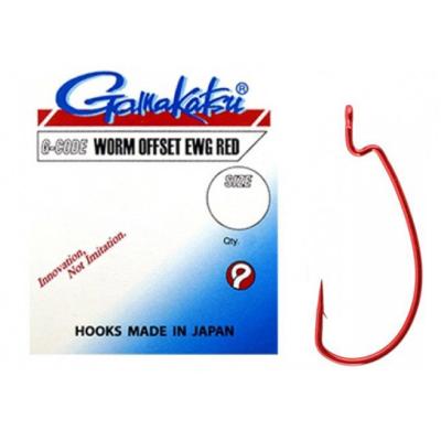Gamakatsu Hook Worm Offset Ewg Red 4/0 von Gamakatsu
