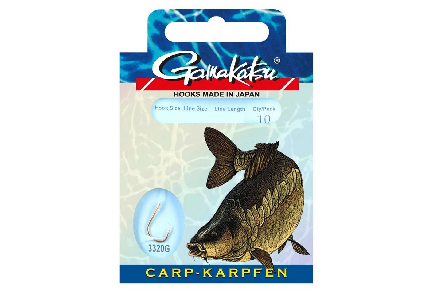 Gamakatsu Karpfenhaken, Gamakatsu Karpfen 75cm 3320G Gr.6 Vorfachhaken von Gamakatsu