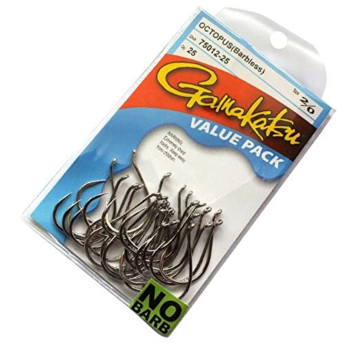 Gamakatsu Unisex-Erwachsene Octopus Haken ohne Widerhaken Oktopus Fischhaken, NS Schwarz, 25 Pcs-4/0 von Gamakatsu