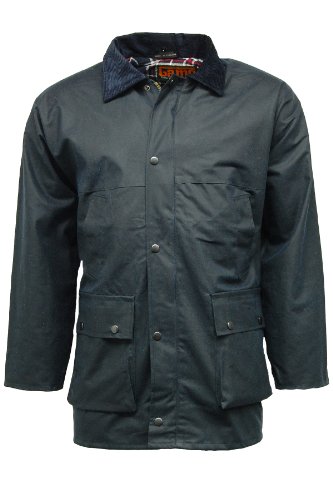 Regen-Jacke, gesteppt, gepolstert, Baumwollwachs Gr. XXXXL, navy von Game Technical Apparel