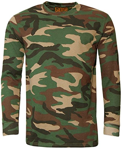 Game Woodland Camouflage Long Sleeve T Shirt - L_Game FSMT Woodland L/S Tee 4XL von Game Technical Apparel