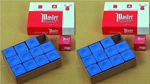 GamePoint Original USA Billardkreide Master, 12 Stück im Karton (blau/grün/rot/grau) zu Auswahl von GamePoint