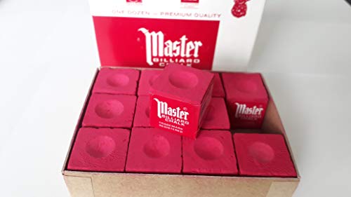 Master Billardkreide, Original, USA, 12 Stück in einem Karton (Blau/Grün/Rot/Grau) – Rot Master Billardkreide, Original, USA, 12 Stück in einem Karton (Blau/Grün/Rot/Grau) – Rot von GamePoint