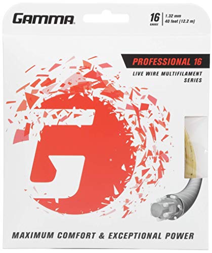 Gamma Tennissaite Professional 16 (1,32 mm) 12,2 m Set, Natur, S von Gamma