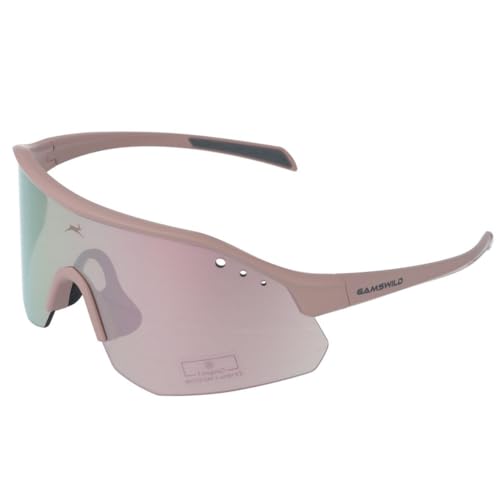 Gamswild WS2140 Sportbrille Sonnenbrille TR90 Fahrradbrille Skibrille Damen Herren Unisex Leichtgewicht| grün | rosa| beere |, Farbe: Rosa von Gamswild