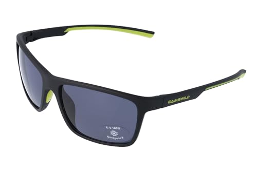 Gamswild WS7130 Sonnenbrille Sportbrille Skibrille Fahrradbrille Damen Herren Unisex | weiß | schwarz/grün | aubergine/lila, Farbe: Schwarz Gamswild WS7130 Sonnenbrille Sportbrille Skibrille Fahrradbrille Damen Herren Unisex | weiß | schwarz/grün | aubergine/lila, Farbe: Schwarz von Gamswild