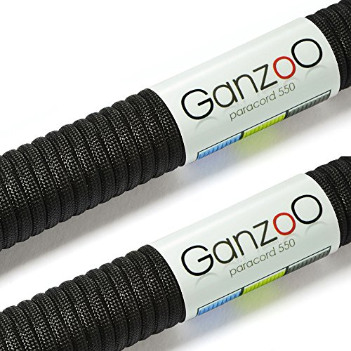 2er Set Paracord 550 Seil 30 Meter Nylon/Polyester-Seil mit 7 Kern-Stränge für Armband, Leine, Halsband, Seil mit 4mm Stärke | Mehrzweck-Seil | Survival-Seil | Parachute Cord belastbar bis 250kg (550lbs) von Ganzoo