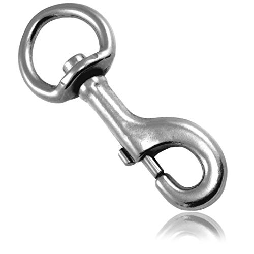 Ganzoo Karabiner-Haken mit Drehgelenk L: 105 mm, Bolzenkarabiner für Hunde-Leine, 1 Stück, Wirbelkarabiner, für Paracord 550 Hundehalsband, rostfreier Stahl, Schnapp-Karabiner Drehkopf, Farbe: Silber von Ganzoo