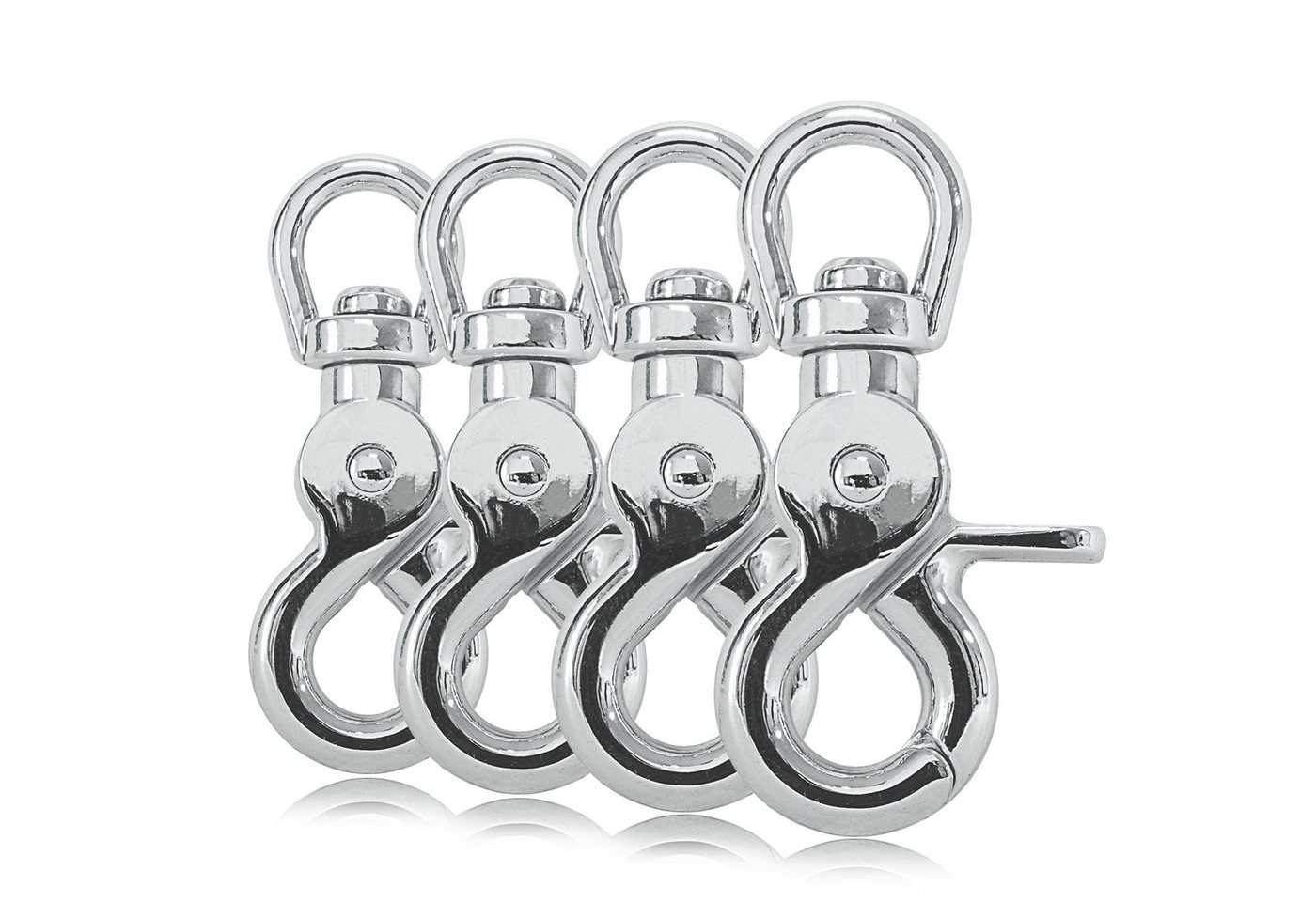 Ganzoo Karabiner 4er Set Karabiner-Haken mit Drehgelenk für Hunde-Leine, Stahl 61mm von Ganzoo