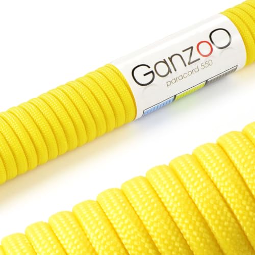 Ganzoo Paracord 550 Seil Gelb 4mm Schnur Typ 3, Nylon & Polyester, ideal für Basteln von Hundeleine Halsband Armband/Camping Survival und Outdoor 3 Meter Allzweckseil 7 Innenstränge Ganzoo Paracord 550 Seil Gelb 4mm Schnur Typ 3, Nylon & Polyester, ideal für Basteln von Hundeleine Halsband Armband/Camping Survival und Outdoor 3 Meter Allzweckseil 7 Innenstränge von Ganzoo