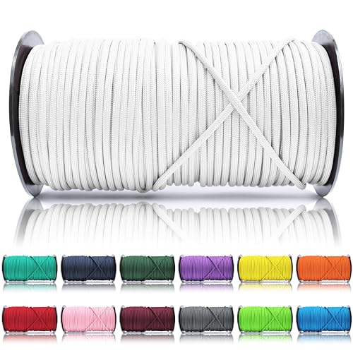 Ganzoo Paracord 550 Seil Weiß 4mm Schnur Typ 3, Nylon & Polyester, ideal für Basteln von Hundeleine Halsband Armband/Camping Survival und Outdoor 100 Meter Allzweckseil 7 Innenstränge Ganzoo Paracord 550 Seil Weiß 4mm Schnur Typ 3, Nylon & Polyester, ideal für Basteln von Hundeleine Halsband Armband/Camping Survival und Outdoor 100 Meter Allzweckseil 7 Innenstränge von Ganzoo