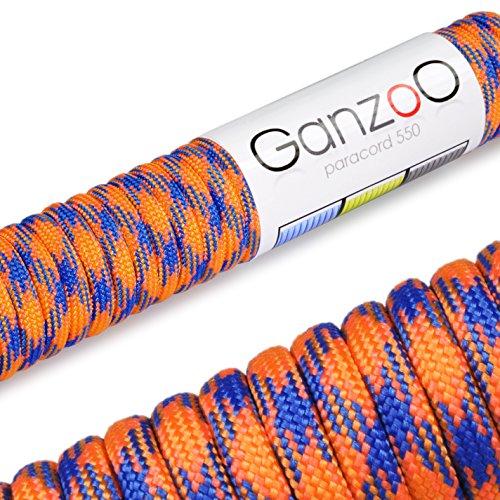 Ganzoo Paracord 550 Seil für Armband, Leine, Halsband, Nylon/Polyester-Seil 30 Meter, multicolor von Ganzoo