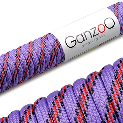 Ganzoo Paracord 550 Seil für Armband, Leine, Halsband, Nylon/Polyester-Seil 30 Meter, Multicolor von Ganzoo