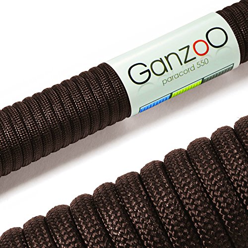 Ganzoo Paracord 550 Seil Schokolade 4mm Schnur Typ 3, Nylon & Polyester, ideal für Basteln von Hundeleine Halsband Armband/Camping Survival und Outdoor 15 Meter Allzweckseil 7 Innenstränge Ganzoo Paracord 550 Seil Schokolade 4mm Schnur Typ 3, Nylon & Polyester, ideal für Basteln von Hundeleine Halsband Armband/Camping Survival und Outdoor 15 Meter Allzweckseil 7 Innenstränge von Ganzoo