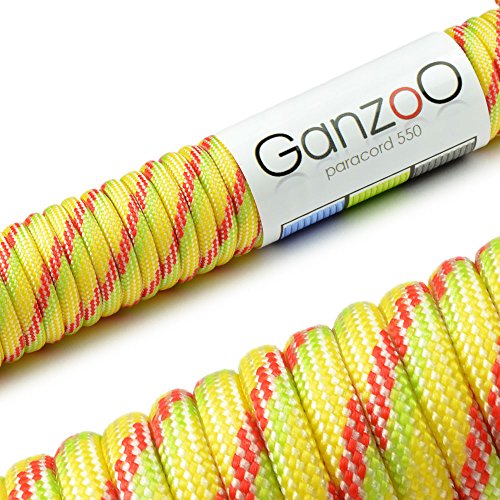 Ganzoo Paracord 550 Seil 4mm Outdoor-Schnur / 15 Meter/Typ 3 / Nylon & Polyester/ 7 Innenstränge/Allzweckseil für Hundehalsband/Hundeleine & Knüpfen/Camping & Survival/Gelb Rot Ganzoo Paracord 550 Seil 4mm Outdoor-Schnur / 15 Meter/Typ 3 / Nylon & Polyester/ 7 Innenstränge/Allzweckseil für Hundehalsband/Hundeleine & Knüpfen/Camping & Survival/Gelb Rot von Ganzoo
