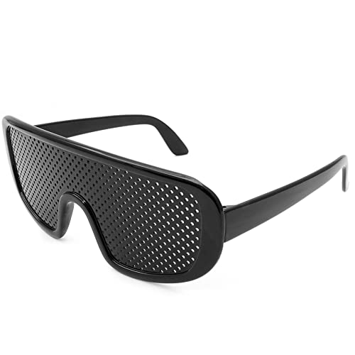 Ganzoo Raster-Brille/Loch-Brille für Augen-Training und Entspannung, Gitter-Brille mit faltbaren Bügeln, Form D, Farbe: Schwarz Ganzoo Raster-Brille/Loch-Brille für Augen-Training und Entspannung, Gitter-Brille mit faltbaren Bügeln, Form D, Farbe: Schwarz von Ganzoo