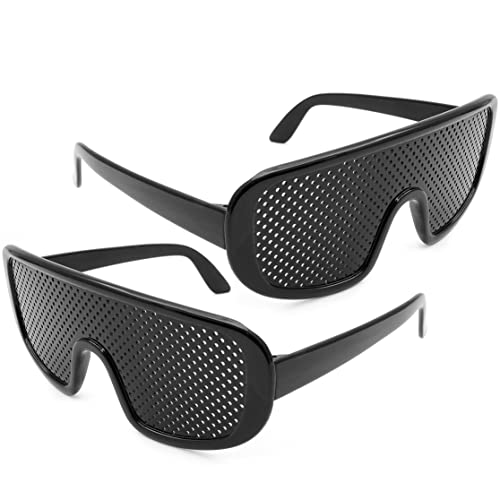 Ganzoo Raster-Brille/Loch-Brille für Augen-Training und Entspannung im 2er Set, Gitter-Brille mit faltbaren Bügeln, Form D, Farbe: schwarz Ganzoo Raster-Brille/Loch-Brille für Augen-Training und Entspannung im 2er Set, Gitter-Brille mit faltbaren Bügeln, Form D, Farbe: schwarz von Ganzoo