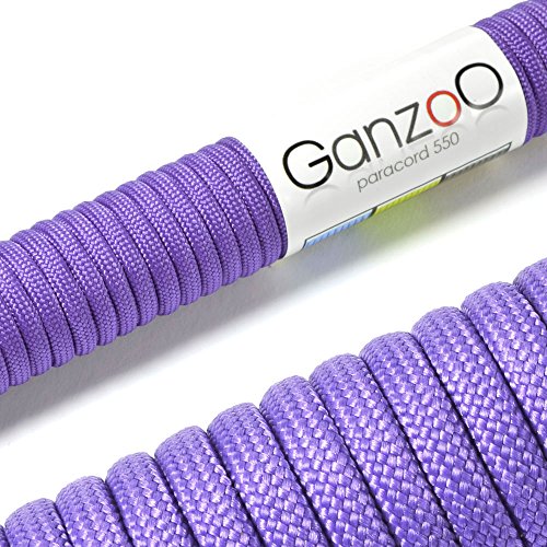 Ganzoo Paracord 550 Seil Flieder 4mm Schnur Typ 3, Nylon & Polyester, ideal für Basteln von Hundeleine Halsband Armband/Camping Survival und Outdoor 15 Meter Allzweckseil 7 Innenstränge Ganzoo Paracord 550 Seil Flieder 4mm Schnur Typ 3, Nylon & Polyester, ideal für Basteln von Hundeleine Halsband Armband/Camping Survival und Outdoor 15 Meter Allzweckseil 7 Innenstränge von Ganzoo