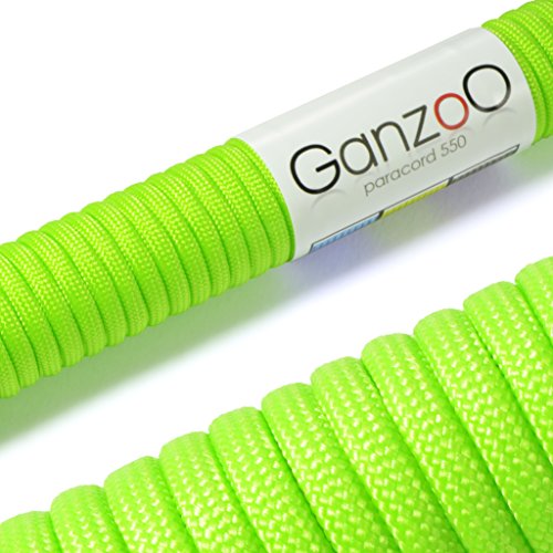 Ganzoo Paracord 550 Seil Neon-Grün 4mm Schnur Typ 3, Nylon & Polyester, ideal für Basteln von Hundeleine Halsband Armband/Camping Survival und Outdoor 30 Meter Allzweckseil 7 Innenstränge Ganzoo Paracord 550 Seil Neon-Grün 4mm Schnur Typ 3, Nylon & Polyester, ideal für Basteln von Hundeleine Halsband Armband/Camping Survival und Outdoor 30 Meter Allzweckseil 7 Innenstränge von Ganzoo