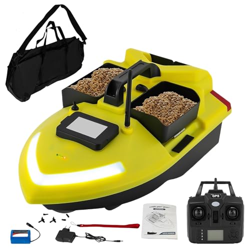 Garbenat 500M RC Köderboot ABS Angelköder Boot Fernbedienung Futterboot mit GPS 3 Köderboxen Fischköder Boot Angeln Futterboot mit Suchscheinwerfer & 12000mAh Batterie (Gelb) Garbenat 500M RC Köderboot ABS Angelköder Boot Fernbedienung Futterboot mit GPS 3 Köderboxen Fischköder Boot Angeln Futterboot mit Suchscheinwerfer & 12000mAh Batterie (Gelb) von Garbenat