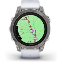 GARMIN EPIX™ PRO (GEN 2) - SAPPHIRE EDITION 47MM Steinweiss/Titanium Titan mit QuickFit®-Silikon-Arm von Garmin