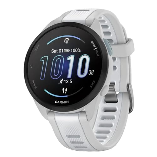 GARMIN Forerunner 165, leichte GPS Smartwatch zum Laufen, mit AMOLED Touchscreen, Trainingsempfehlungen, Gesundheitsdaten, smarten Funktionen GARMIN Forerunner 165, leichte GPS Smartwatch zum Laufen, mit AMOLED Touchscreen, Trainingsempfehlungen, Gesundheitsdaten, smarten Funktionen von Garmin