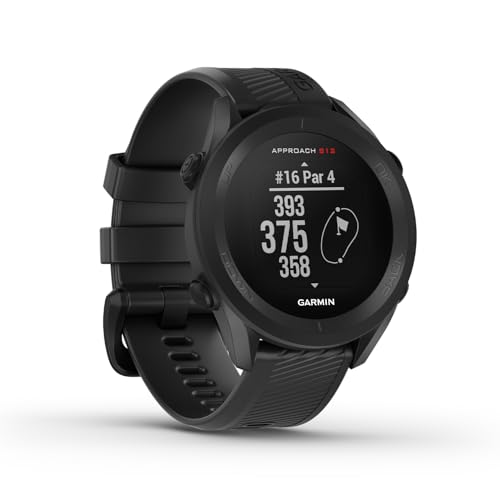 Garmin Approach S12 - GPS-Golfuhr mit Schlagweitenmessung & Distanzangaben zum Grün/ Hindernissen auf 42.000 Golfplätzen. 1,3“ Display mit einfacher Bedienung & bis zu 30 h Akkulaufzeit im Golf-Modus. von Garmin