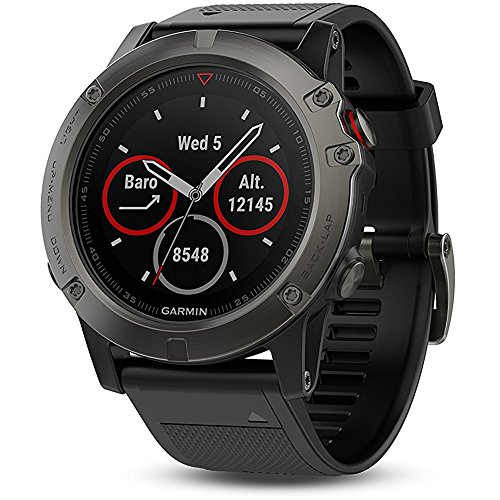 Garmin Fenix 5X Sportuhren für Erwachsene, Unisex, Schiefergrau mit Schwarz, Größe M von Garmin