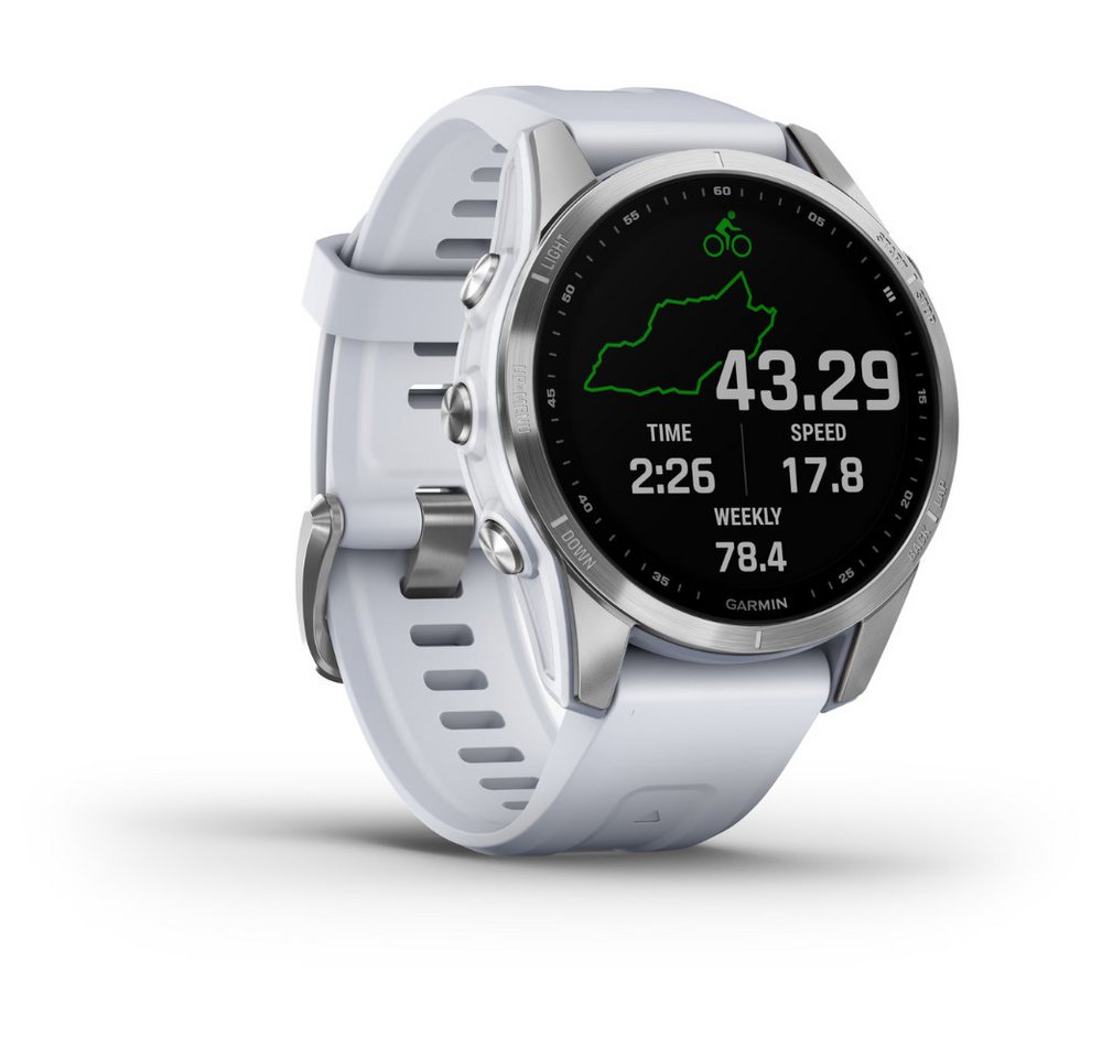 Garmin Fenix 7S 42mm, Smartwatch, Spoortmode, Outdoor, Multifunktional Smartwatch (1,2 Zoll), Fitnesstracker, Offline-Karten, Vital-Messung, Musiksteuerung von Garmin