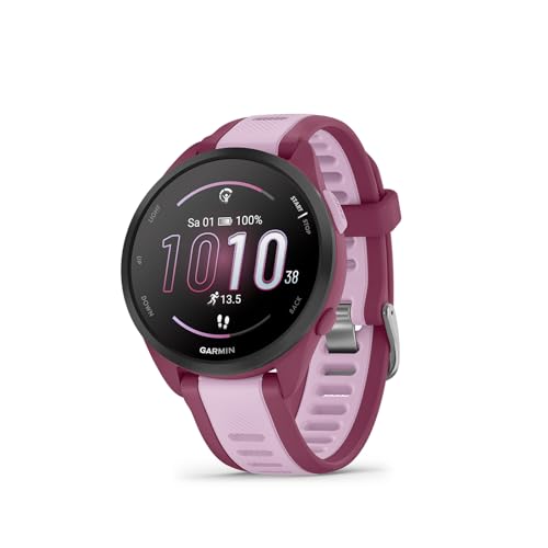 Garmin Forerunner 165 Music - leichte GPS Smartwatch zum Laufen, mit 1,2" AMOLED Touchscreen, Trainingsempfehlungen, Gesundheitsdaten, smarten Funktionen und Musik am Handgelenk von Garmin