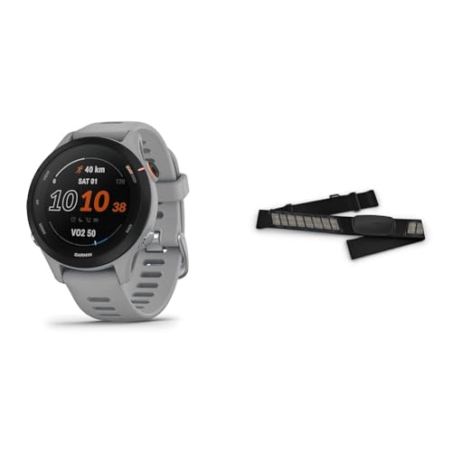 Garmin Forerunner 255S – GPS-Laufuhr mit individuellen Trainingsplänen & HRM-DUAL – Brustgurt zur Aufzeichnung von Herzfrequenzwerten, ANT+ & Bluetooth Technologie von Garmin