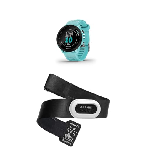 Garmin Forerunner 55 – GPS-Laufuhr mit 1,04“ Always-On-Farbdisplay & Premium Brustgurt zur Aufzeichnung von Herzfrequenz von Garmin