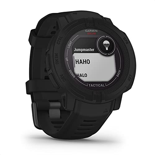 Garmin Instinct 2 Solar Tactical – robuste GPS-Smartwatch mit unendlicher Akkulaufzeit im Smartwatch-Modus, taktische Funktionen, über 40 Sport-Apps, Notifications und Garmin Pay (Generalüberholt) von Garmin