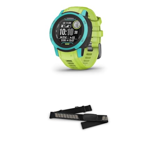 Garmin Instinct 2S Surf –GPS-Smartwatch mit Wind- oder Kitesurf App, Surfline Anbindung, bis zu 21 Tage Akkulaufzeit & HRM-DUAL Chest Strap von Garmin