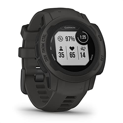 Garmin Instinct 2S –schlanke GPS-Smartwatch mit bis zu 21 Tagen Akkulaufzeit, designt für schmale Handgelenke, über 40Sport-Apps, Smart Notifications, Trainingszustand, Schlafanalyse uvm, Schiefergrau von Garmin